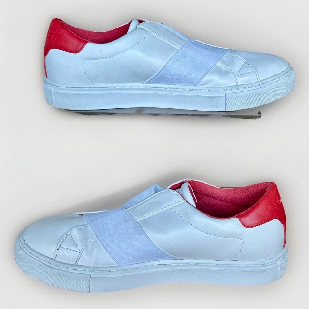 Calvin Klein White and Red Slip-On Loafers Men 9 Women 7 - Picture 3 of 12